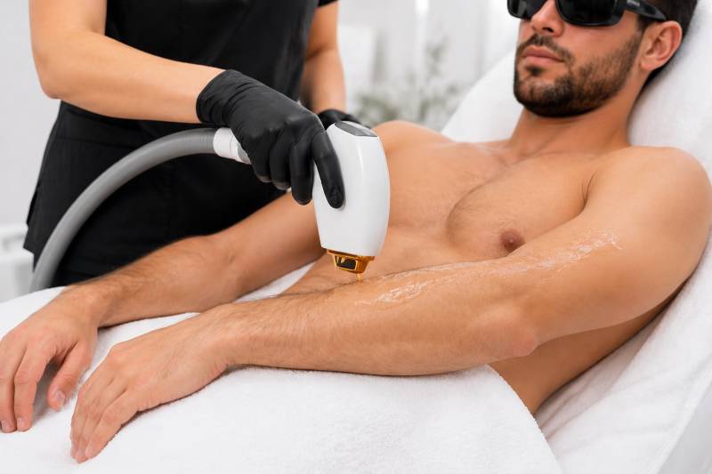Épilation laser homme bras complets et avant-bras à Marseille 13006 pour faciliter l’entretien et réduire la pilosité