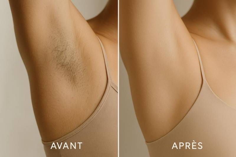 Épilation laser femme aisselles et demi bras à Marseille 13006 pour réduire la transpiration, affiner la pilosité et obtenir une peau douce.